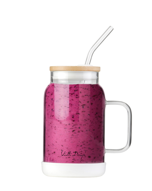 Słoik Ze Słomką 600 Ml Biały Fuori 29835 - Vialli Design