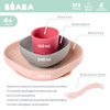 Beaba Komplet naczyń z silikonu z przyssawką Pink