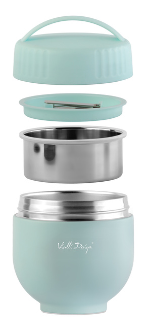 Termos z pojemnikiem i łyżką Fuori 680 ml Miętowy 30312 - Vialli Design