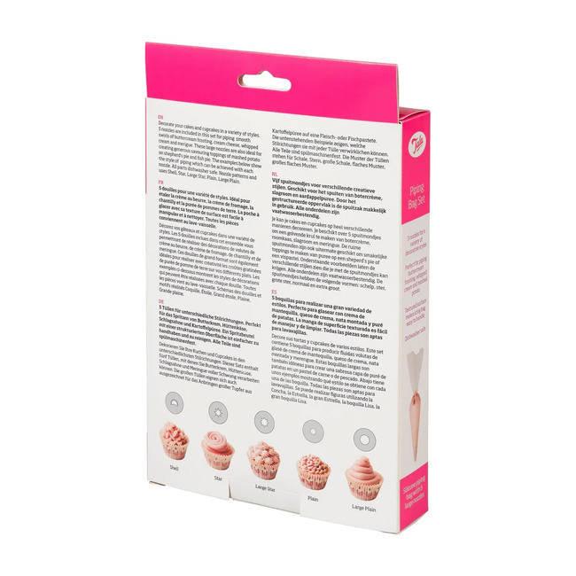 Rękaw cukierniczy z 5 tylkami - Silikonowy Tala