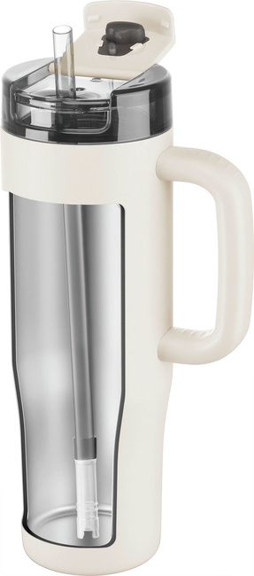 Thermo Plus Kubek termiczny ze słomką - 900 ml, kremowy - Zwilling