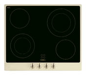 Smeg - Płyta kuchenna COLONIALE P864PO Kremowy + czarne szkło (pokrętła z mosiądzu)