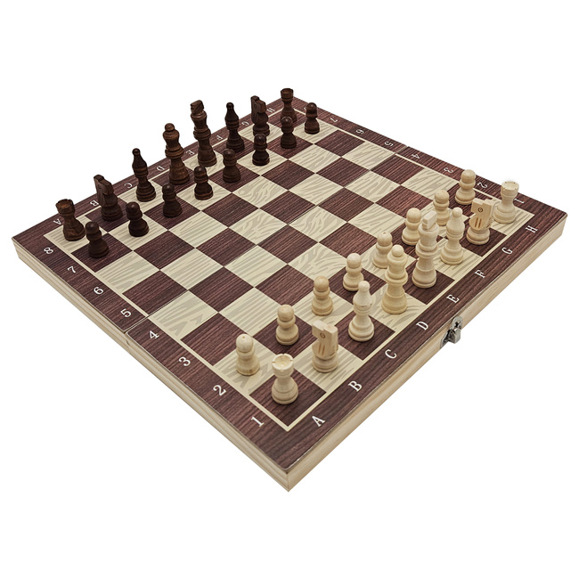 Extralink Toys | Gra planszowa | Drewniane szachy 3w1: Warcaby + Szachy + Tryktrak