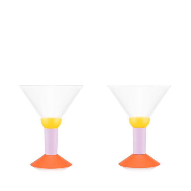 Kieliszki do koktajli Bodum Oktett MoMA 0,2 l, 2 sztuki, kolorowa podstawa
