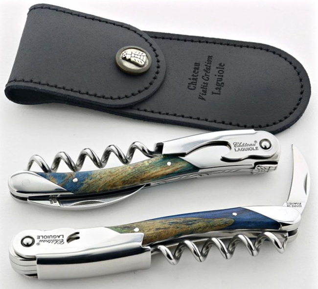 Korkociąg Château Laguiole z linii Grand Cru - Drewno Bukowe Barwione Na Niebiesko