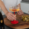 Kieliszki do szampana Trebonn SplitGlass, szerokie, czerwone, 250 ml, 2 szt., bez nóżki