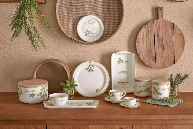 Pojemnik na cukier porcelana 1 litr Coltivia biały drewniana pokrywka La Porcellana Bianca