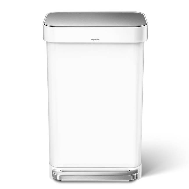 Kosz na śmieci 45L pedałowy Liner Pocket - biała stal Simplehuman