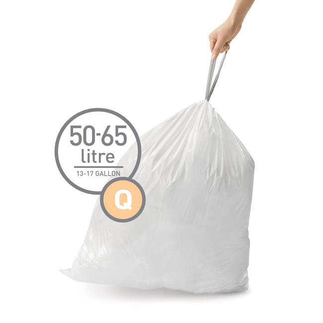 Worki na śmieci Simplehuman Custom Fit kod Q, 50 do 65 l, 60 szt., białe