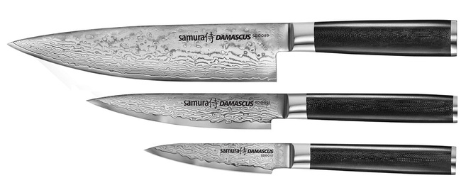 Samura Damascus Zestaw 3 Noży Szef Utility Paring - Samura