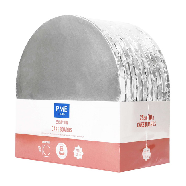 Zestaw 10 okrągłych podkładów na tort 25 cm - Pme