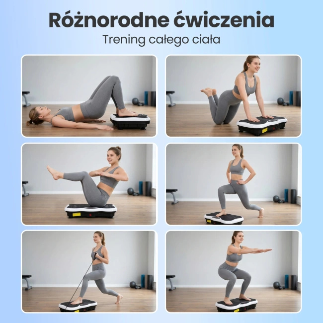 Extralink Moonwalk Spinmove Biały | Platofrma Wibracyjna do Ćwiczeń Fitness | 200W
