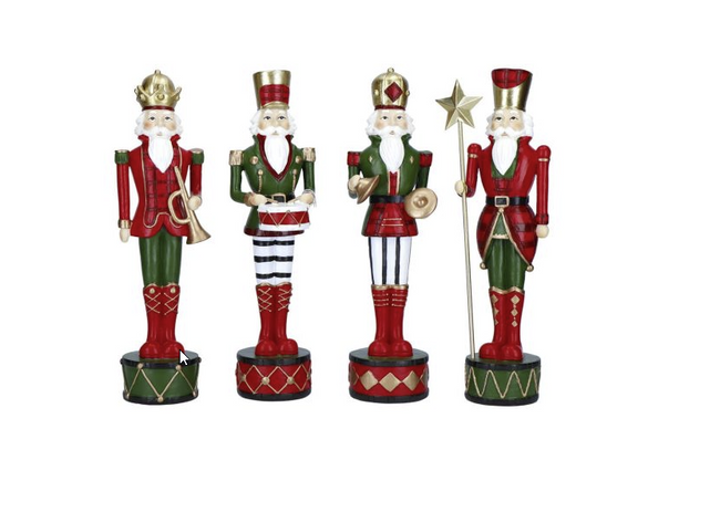 Zestaw 4 figurek dziadków do orzechów 25,5cm - Merry moments