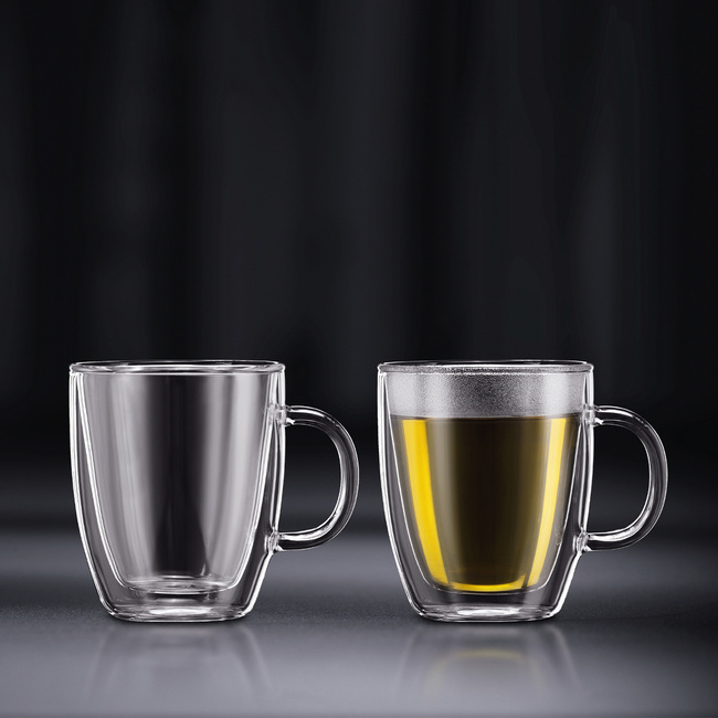 Kubki z podwójną ścianką Bistro 300 ml 2 szt. transparentne