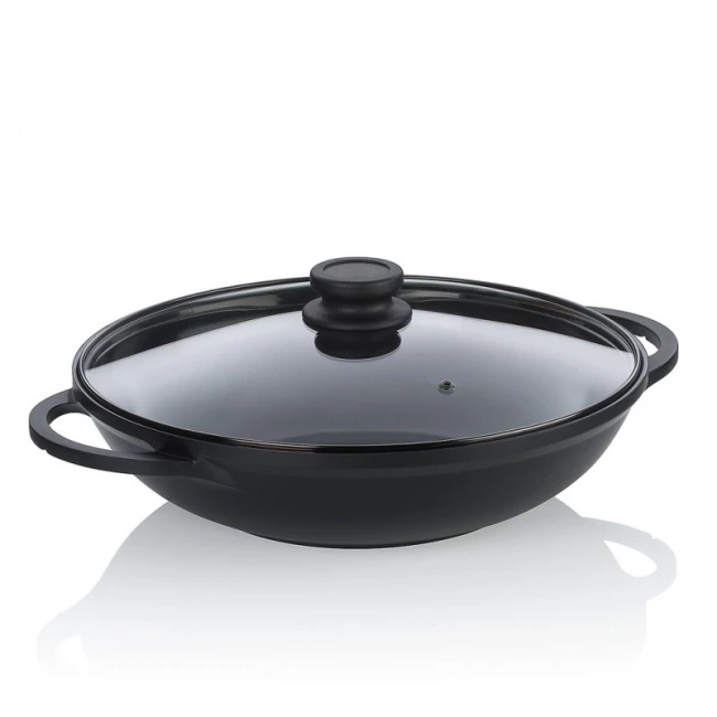 Wok z Pokrywą 32cm 4 l Czarny Atura - Kela