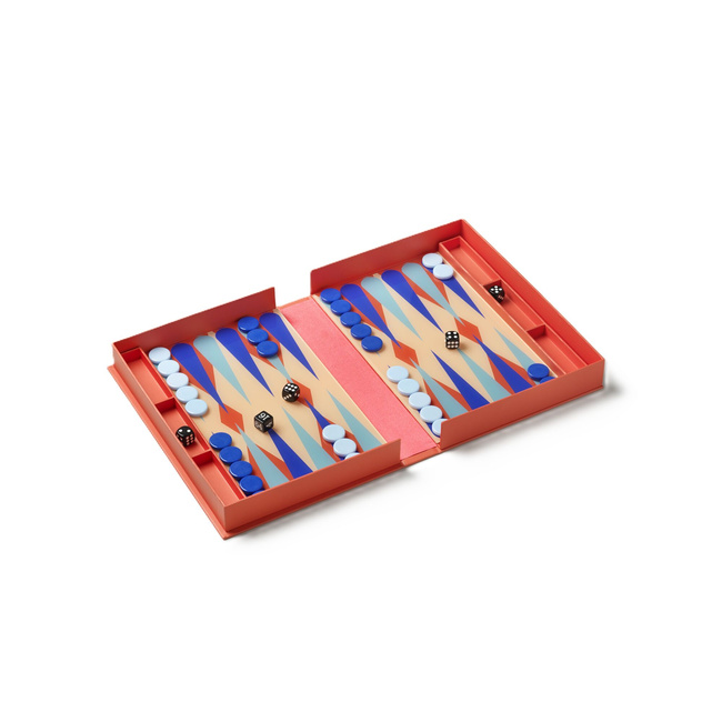 Gra tryktrak Printworks Art of Backgammon, czerwono-niebieska, w formie książki