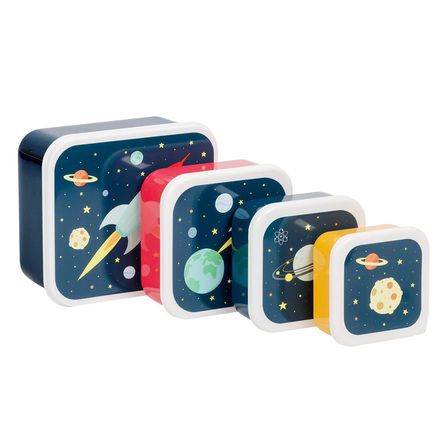 Lunchbox dla dzieci Space - zestaw 4 szt - A Little Lovely Company