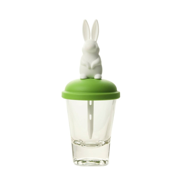 Pojemnik do lodów na patyku Qualy Bunny, biało-zielony króliczek