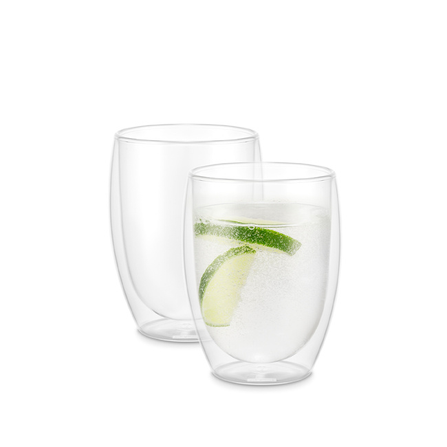 Szklanki z podwójną ścianką 350 ml Pavina 2 szt. transparent
