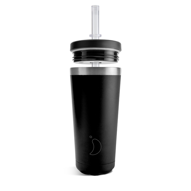Termiczny kubek ze słomką Chilly's 500 ml czarny