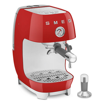 Smeg - Ekspres do kawy, kolbowy ECF03 50's Style - czerwony