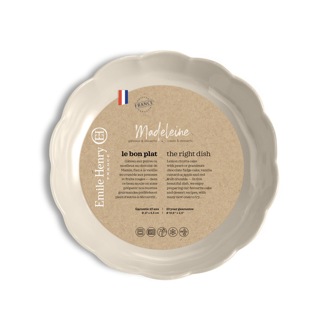 Okrągłe naczynie do zapiekania 26 cm - beżowe - Emile Henry