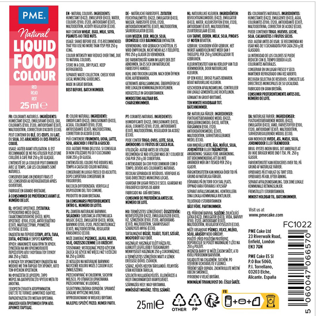 Pme Naturalny Barwnik Spożywczy W Płynie 25 Ml Czerwony