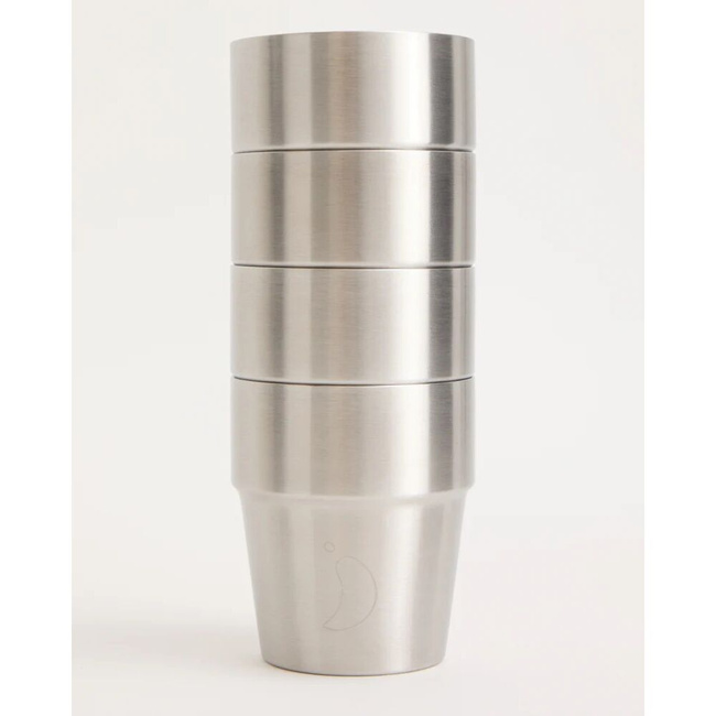 Kubki składane, Zestaw 4 sztuk, 300 ml - Stalowe - Chillys bottles
