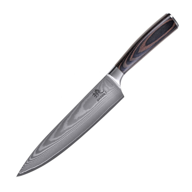 Shiori - 3-Set Chairo Shōto + Santoku + Sifu - zestaw trzech noży ze stali Damasceńskiej