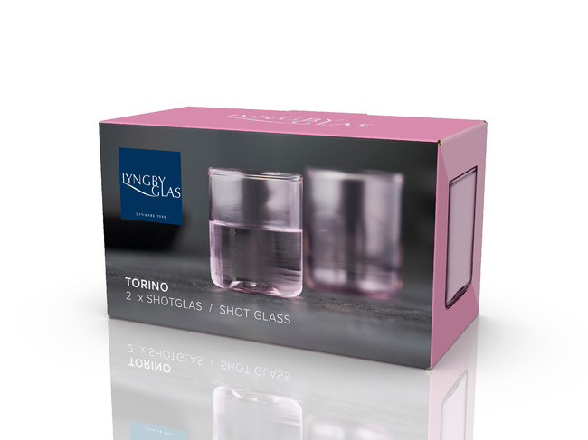 Kieliszki do wódki Torino 55 ml 2 sztuki różowe 30202 - Lyngby glas