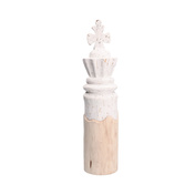 Figurka szachowa król Rituali Domestici Scaccomatto, drewno mango, biała, 48 cm