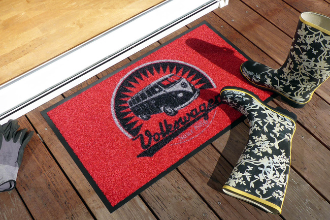 Vw Wycieraczka Bus Vintage Logo/Red