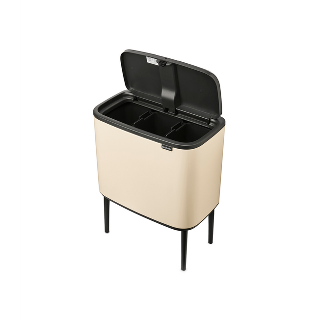 Kosz na śmieci Brabantia Bo Touch Bin 3 x 11 l, Soft Beige z powłoką mineralną