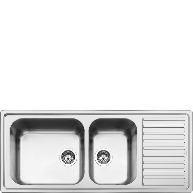 Smeg - Zlewozmywak ze stali nierdzewnej Alba Lgr116-2 Stal nierdzewna.
