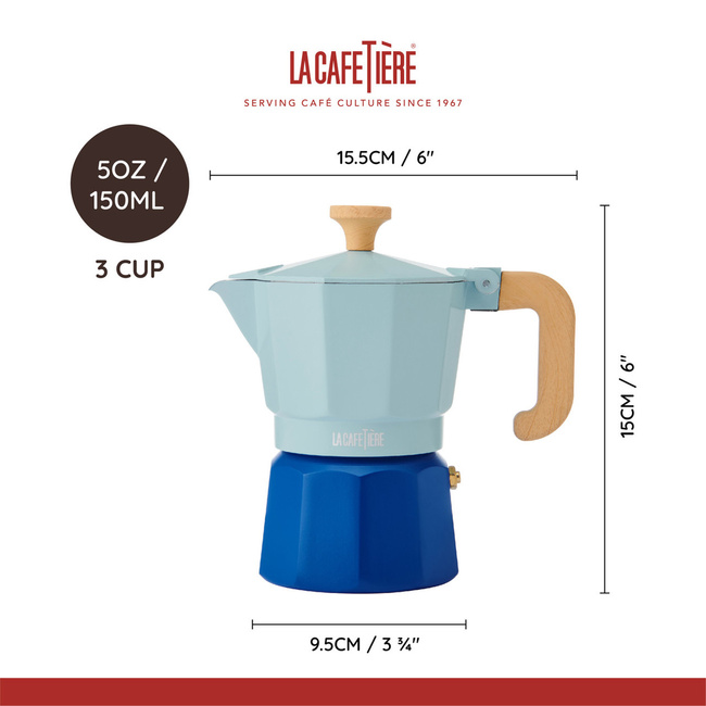 Kawiarka Włoska Venice 3 Cup - Sky Blue La Cafetière