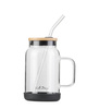 Słoik ze słomką 600 ml czarny Fuori 29804