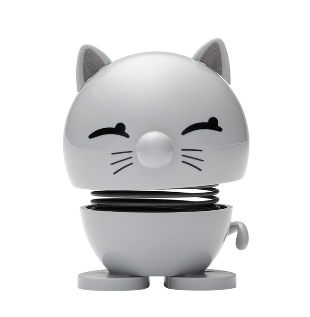 Figurka Hoptimist Cat Light Grey Kot Skacząca Dekoracja Prezent Dla Miłośnika Kotów