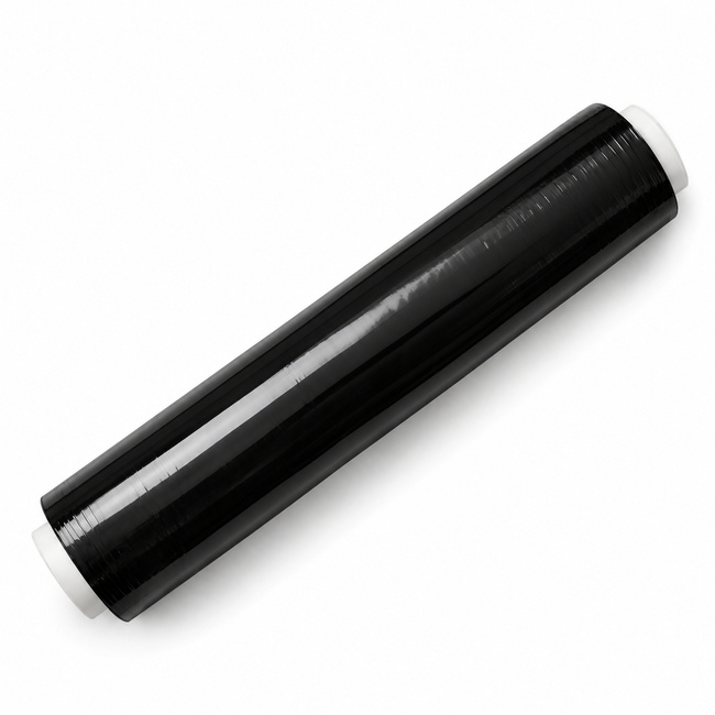 Folia stretch Extralink czarna 50 cm, 23 µm, rolka 2,9 kg