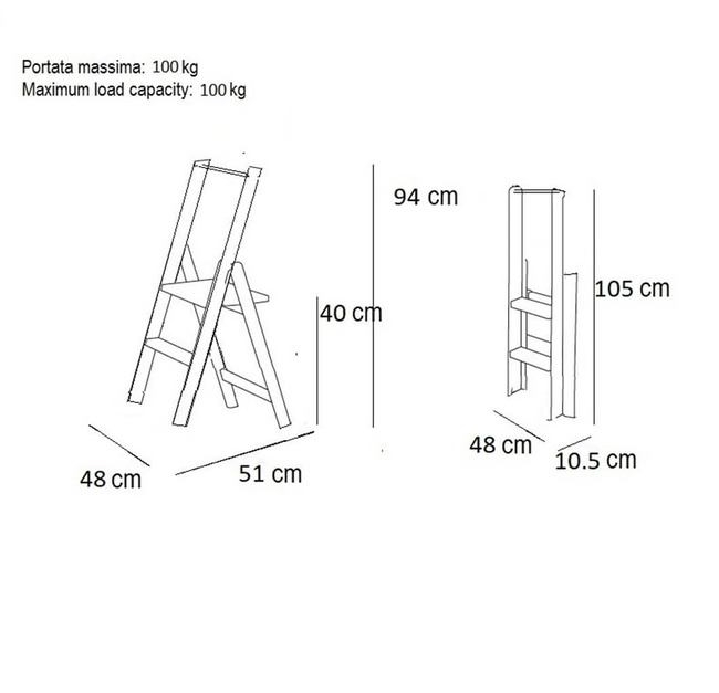Arredamenti Kimora 2 Drabina - 94 x 48 cm, brązowy