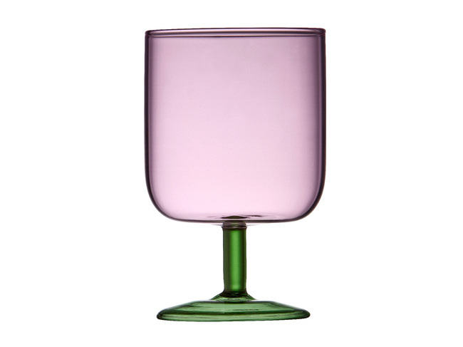 Kieliszki do wina Lyngby Glas Torino 300 ml, różowy i zielony, 2 sztuki