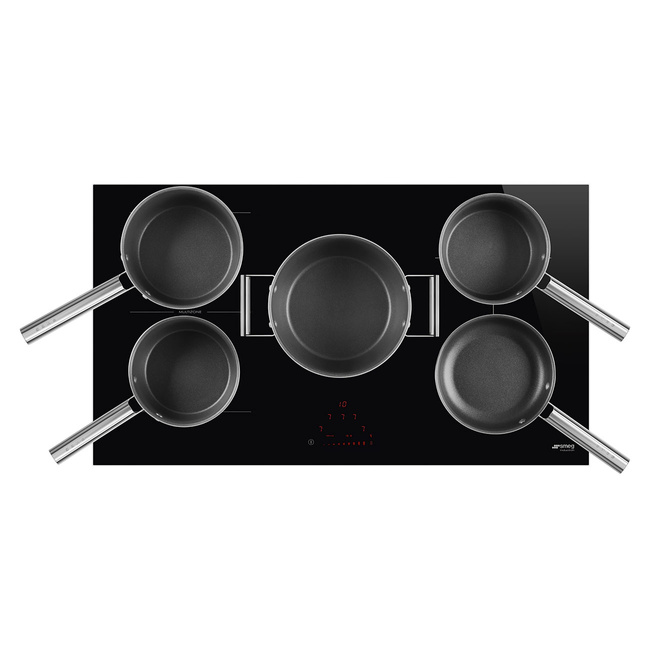 Smeg - Płyta indukcyjna, 90 cm, prosta krawędź Universal Si1m4954d Czarne szkło.
