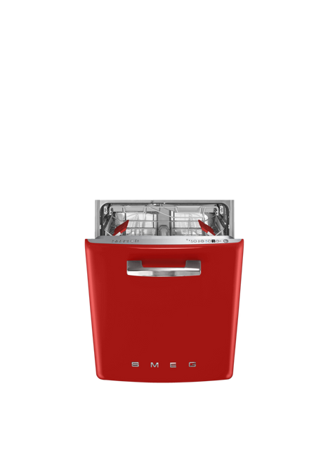 Smeg - Zmywarka Do Naczyń, 60 Cm, 50S, Czerwony 50's Style Stfabrd3 Czerwony (Chromowany Uchwyt)