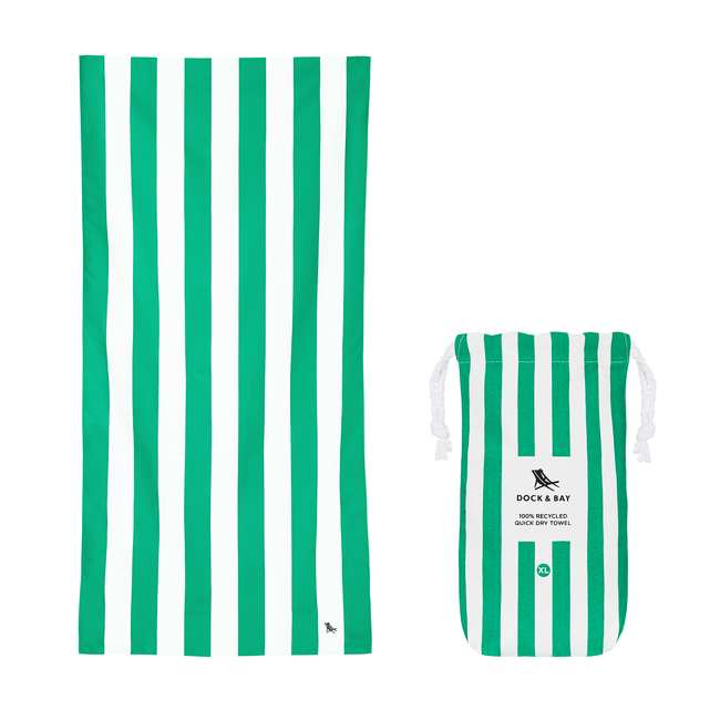 ręczniki plażowe szybkoschnące 200x90 cm Cancun Green XL - Dock & Bay