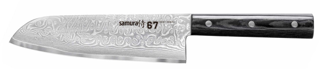 Samura Damascus 67 Nóż Santoku Hollow Ground Mikar - Samura