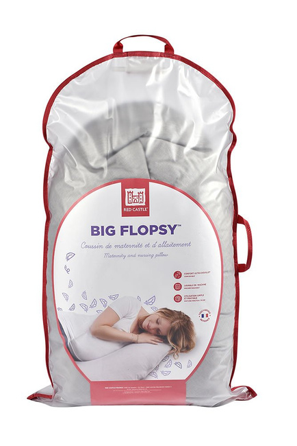Ergonomiczna poduszka rogal dla kobiet w ciąży i karmiących Big Flopsy Fleur de coton Pearl grey - Red Castle