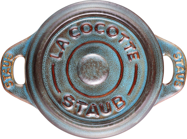 Gift Giving 4x Mini Cocotte Okrągły 10 Cm, Antyczny Turkusowy - Staub