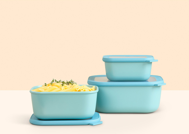 Zestaw 3 Pojemników Cirqula prostokątna 500 1000 2000 White - Mepal