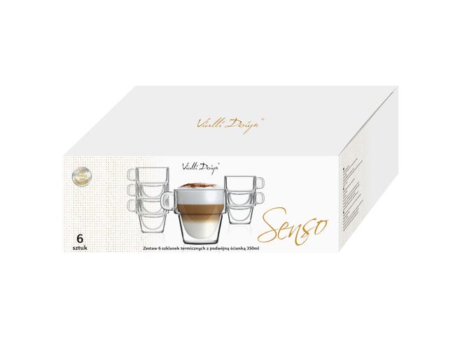 Komplet 6 szklanek z podwójną ścianką 350ml Senso 27459 - Vialli Design
