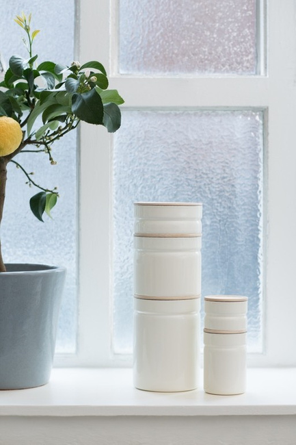 Pojemnik kuchenny z drewnianą pokrywą 0,2l Pure White - Riess