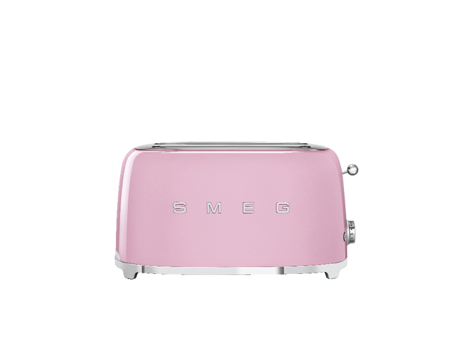 Smeg - Toster, cztery kromki, pastelowy róż 50's style Tsf02Pkeu Pastelowy róż.